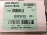 Klipsch Image S3m Headphones Blue Earbuds B-stock